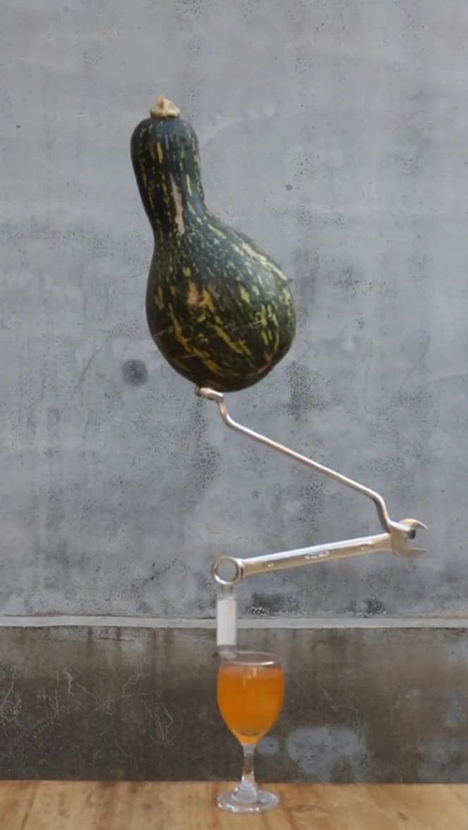 abstract picture of a fruit balancing